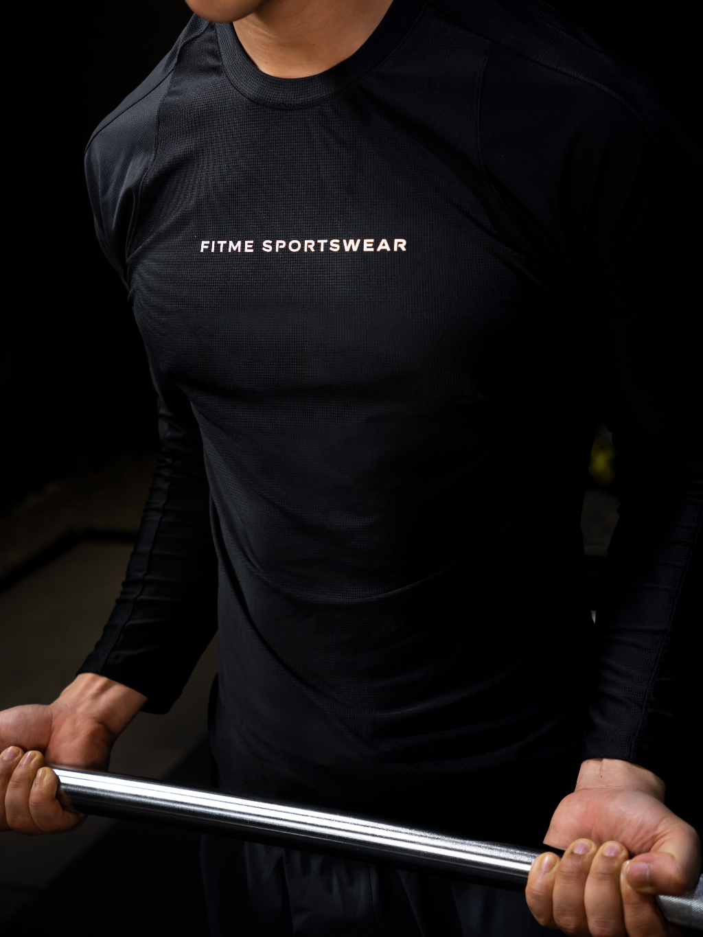 Ảnh Áo tập gym nam tay dài Fitme Performance 2.0 form slim body cổ ôm co giãn 4 chiều cao cấp, hỗ trợ boxing chạy bộ ABTD02 2