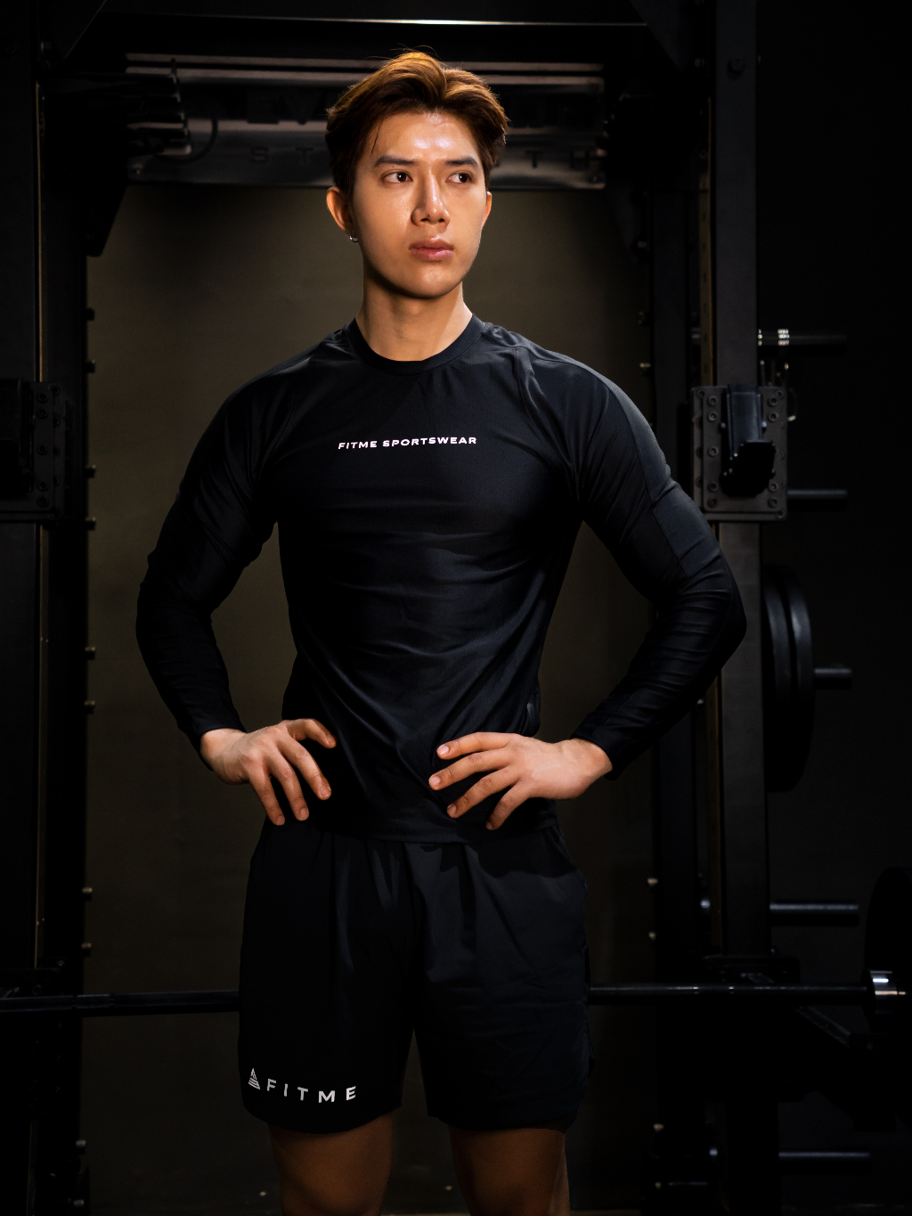 Ảnh Áo tập gym nam tay dài Fitme Performance 2.0 form slim body cổ ôm co giãn 4 chiều cao cấp, hỗ trợ boxing chạy bộ ABTD02 1