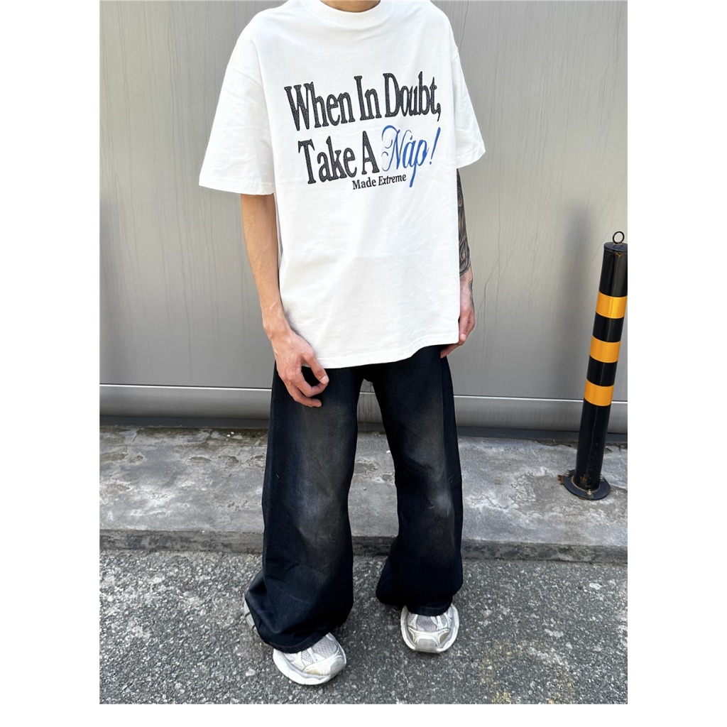 Áo thun REDLABEL in họa tiết "TAKE A NAP" áo phông basic form rộng tay lỡ cá tính chất cotton dày dặn unisex