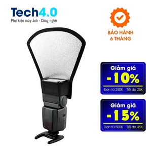Tản Sáng Tai Gấu 2 Mặt Khuếch Tán Ánh Sáng Với Mặt Tráng Bạc Cho Đèn Flash Rời Máy Ảnh DSLR