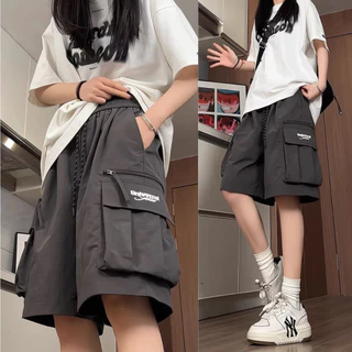 Quần Short Unisex nam-nữ chất liệu dù co giãn dày và đẹp, Quần đùi túi hộp dáng rộng thoải mái, mát mẻ