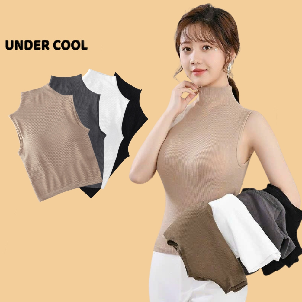 Áo ba lỗ Len Sát Nách UNDERCOOL Len Tăm Mềm Mịn dáng croptop dáng dài phom ôm cổ tròn ABL05