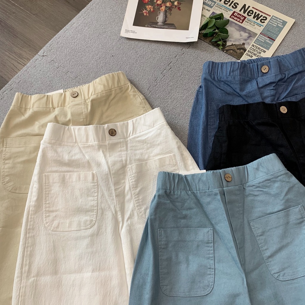 Quần Jean Ống Suông Chất Bò Mềm Form Chuẩn Lưng Cao Hack Dáng - SANA CLOSET