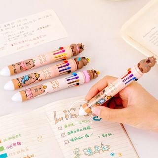 Bút 10 Màu Capybara Bi Bấm Cute Độc Lạ Đồ Dùng Học Tập Dễ Thương Timo VPB15