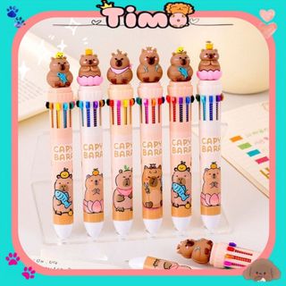 Bút 10 Màu Capybara Bi Bấm Cute Độc Lạ Đồ Dùng Học Tập Dễ Thương Timo VPB15