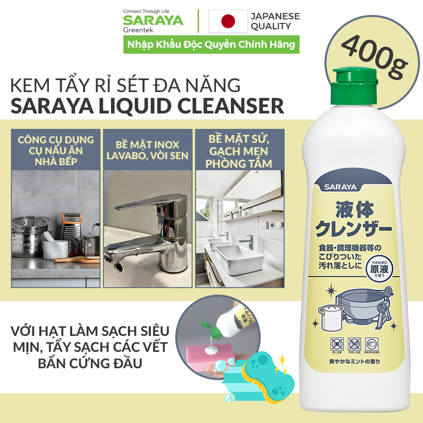 Kem Tẩy Rỉ Sét, Vòi sen, Inox, Dụng cụ nấu ăn - Saraya Liquid Cleanser ...