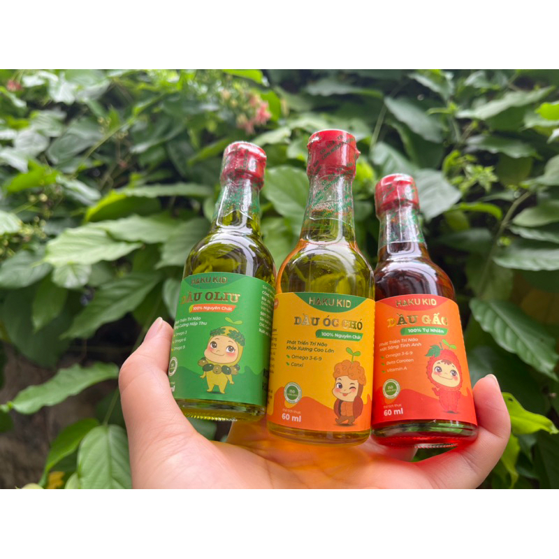 Dầu ăn hakukid, dầu gấc, dầu óc chó, dầu oliu 60ml Tibongstore