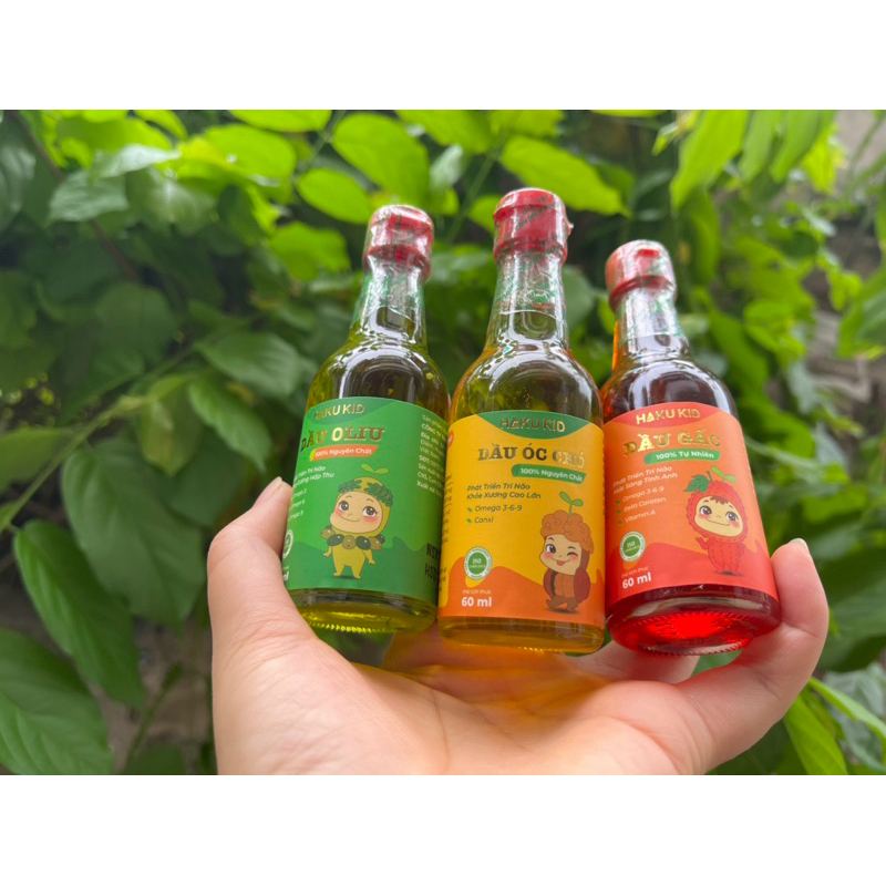 Dầu ăn hakukid, dầu gấc, dầu óc chó, dầu oliu 60ml Tibongstore