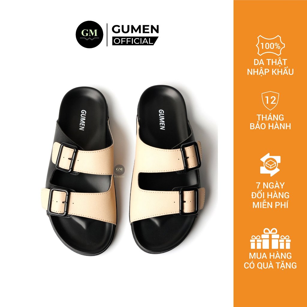 Dép Da Nam Hai Quai SANDAL GUMEN Ngang Cao Cấp Đế Cao Su Đúc Nguyên ...