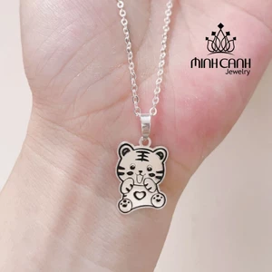 Dây Chuyền Bạc Hình Con Hổ Khắc Tên Cho Bé Sinh Năm 2022 Minh Canh Jewelry