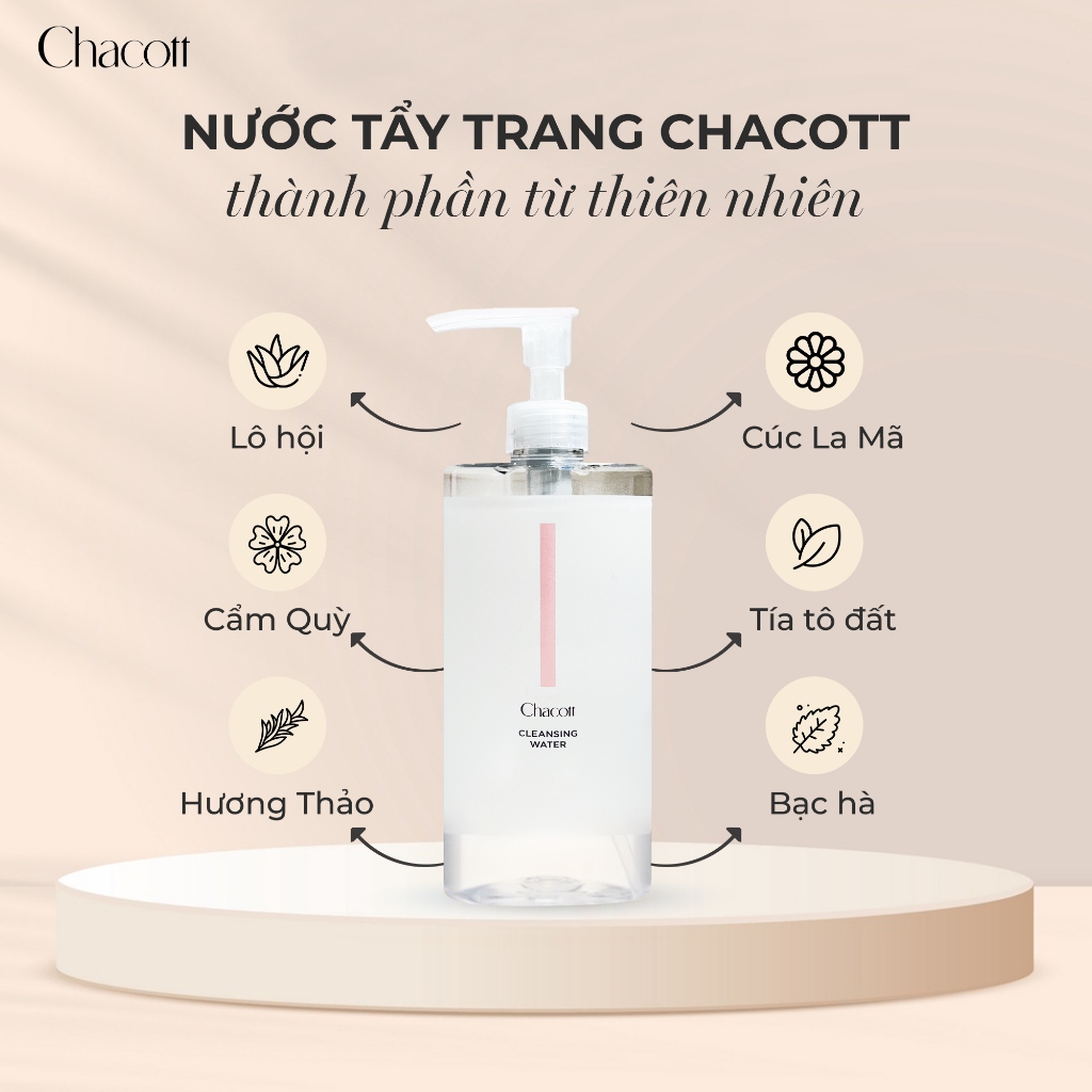 Nước Tẩy Trang Dành Cho Da Nhạy Cảm Chacott Cleansing Water 500ml