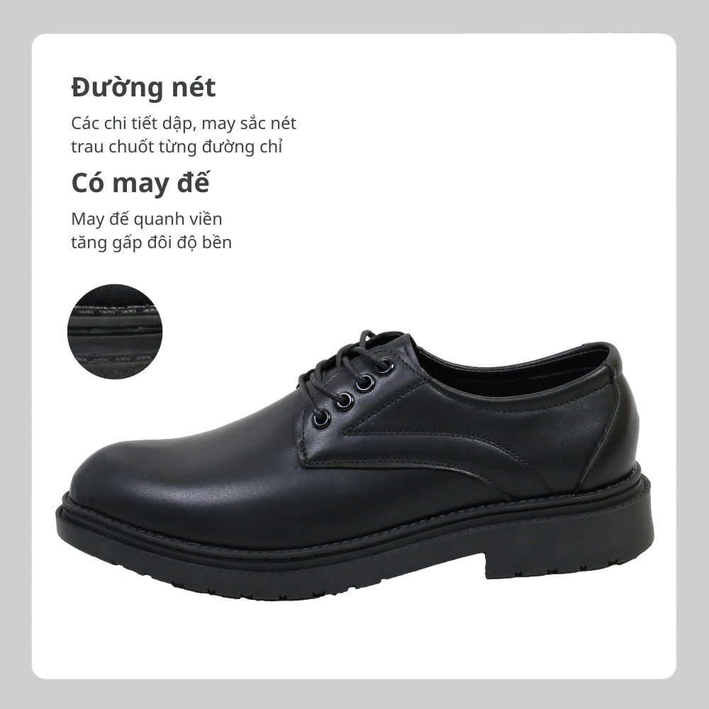 Ảnh Giày công sở derby da thời trang INICHI G1220 đế cao su 2 tầng có may đế 4