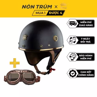 Mũ bảo hiểm nửa đầu Royal M379 có đệm cổ tặng kèm kính phi công cho nam nữ đi xe máy