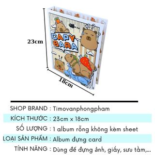 Album Đựng Card Capybara Binder A5 Rỗng Không Kèm Sheet Sổ Còng Cute Timo VPBL26