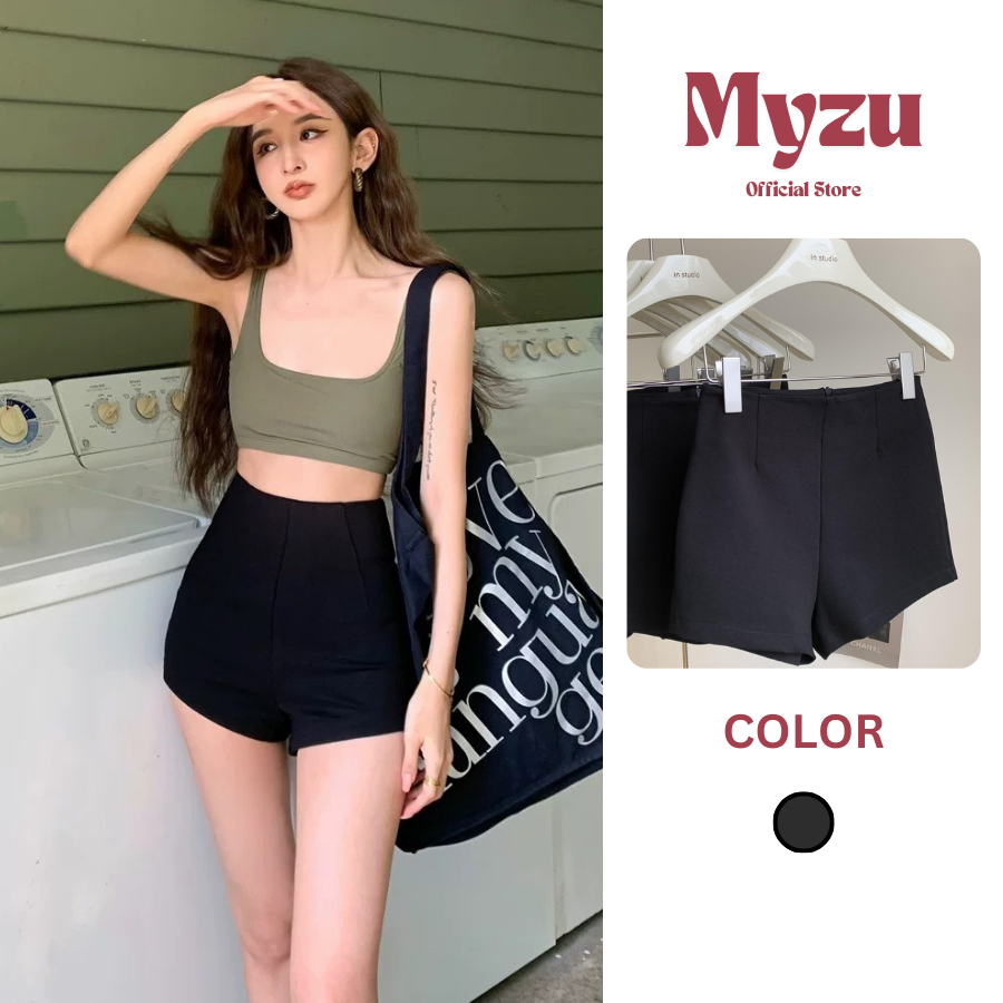 Quần Short Nữ Ngắn Bó Sát Cạp Cao Dáng Ôm Tôn Dáng Chất Vải Umi Dày Dặn Co Giãn 4 Chiều MYZ13