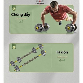Bộ Tạ Tay Đa Năng Điều Chỉnh 3 In 1 (30kg) Kiểu Dáng Mới Đại Nam Sport + Tặng Găng Tay,Kìm Bóp
