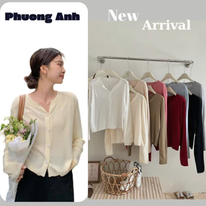 Áo khoác cardigan trơn mịn áo len dệt kim tay dài cổ chữ V thời trang thu đông, phong cách hàn quốc 3803
