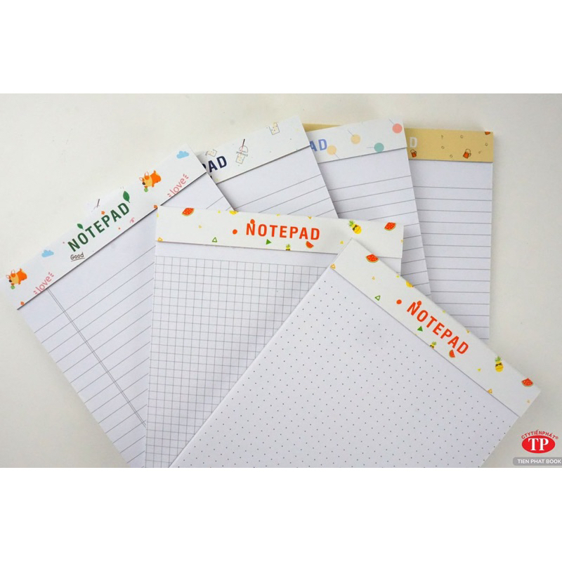 Sổ Notepad A5 Tiến Phát (100 trang) kẻ ngang/chấm bi/caro | Shopee Việt Nam