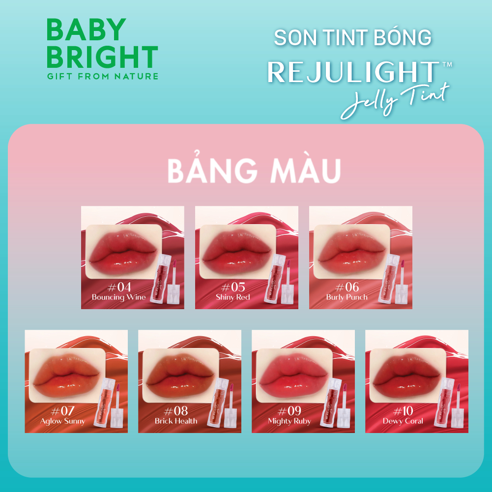 Ảnh Son Tint Bóng Baby Bright Rejulight Jelly Tint Giúp Đôi Môi Mềm Mượt, Căng Bóng 3g 3