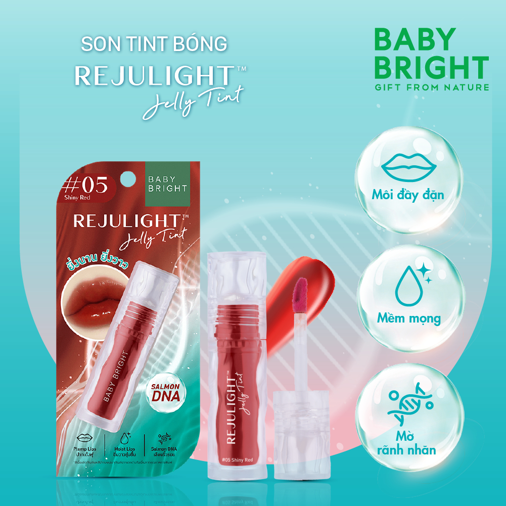 Ảnh Son Tint Bóng Baby Bright Rejulight Jelly Tint Giúp Đôi Môi Mềm Mượt, Căng Bóng 3g 2