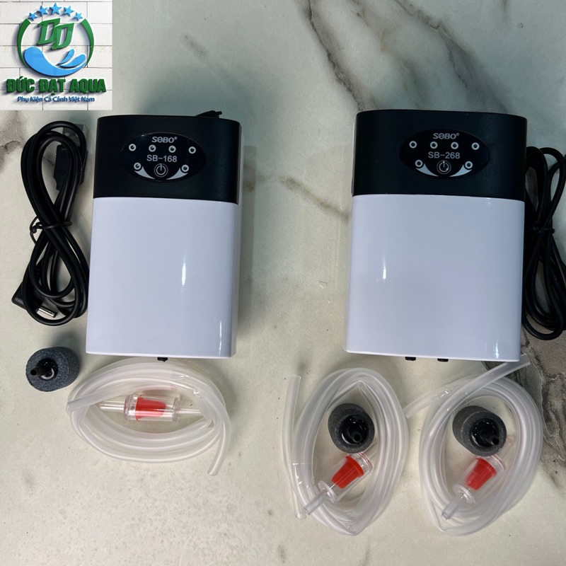 Sủi Oxy Tích Điện Siêu Êm SoBo SB168 1 Vòi Và SB268 2 Vòi, tặng kèm dây quả sủi, Cho Bể Cá Cảnh 9