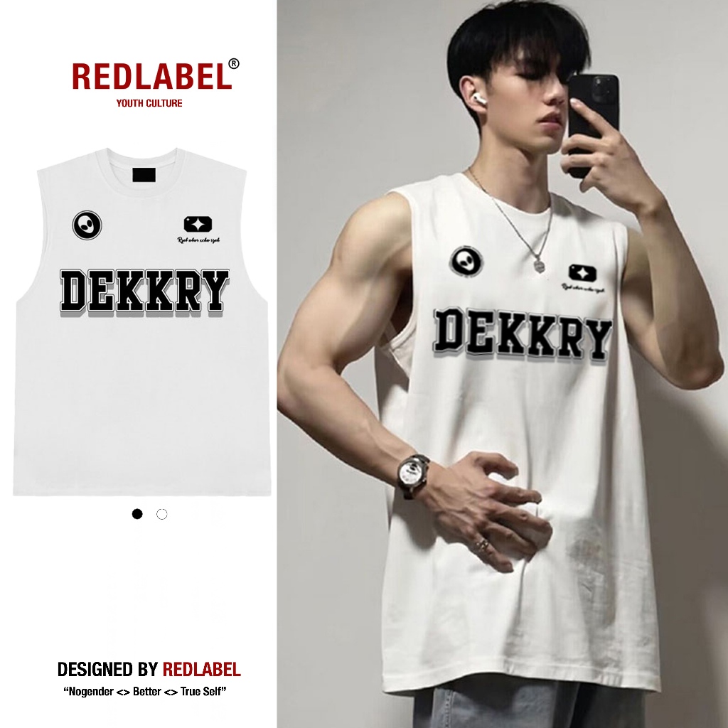 Áo Tank Top Nam Nữ RedLabel In Họa Tiết DEKKRY, Áo Ba Lỗ Sát Nách Nam Nữ Cotton Cá Tính TT10