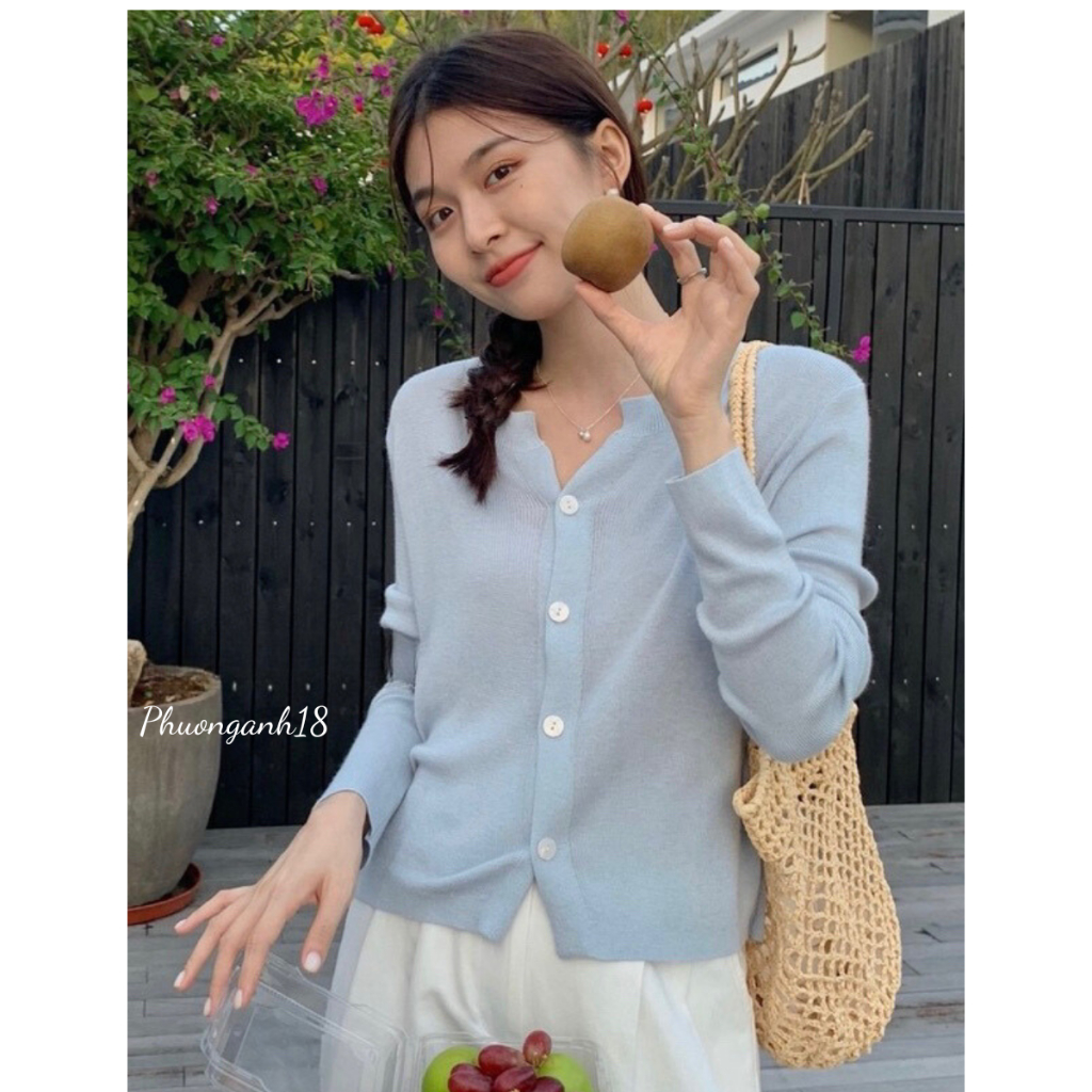 Áo khoác cardigan trơn mịn áo len dệt kim tay dài cổ chữ V thời trang thu đông, phong cách hàn quốc 3803