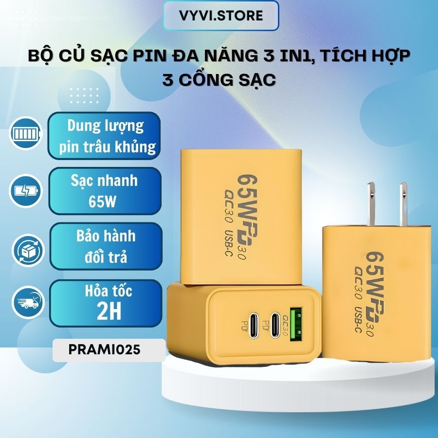 Cáp Sạc 4in1 65W/27W PRAMI – Đa Năng, Bền Bỉ Cho Mọi Thiết Bị, Tối Ưu Thời Gian – PRAMI027