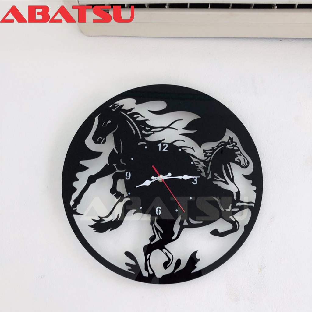 Đồng Hồ Treo Tường Tròn Cao Cấp Abatsu Tranh Mã Đáo Thành Công