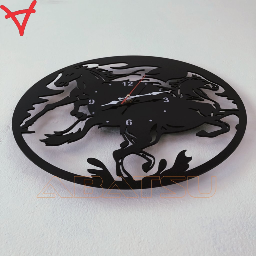 Đồng Hồ Treo Tường Tròn Cao Cấp Abatsu Tranh Mã Đáo Thành Công