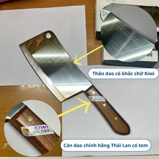 Dao chặt xương Kiwi Thái Lan 850 cán gỗ cao cấp, dao chặt thịt sắc bén chính hãng - Bếp Của Hà