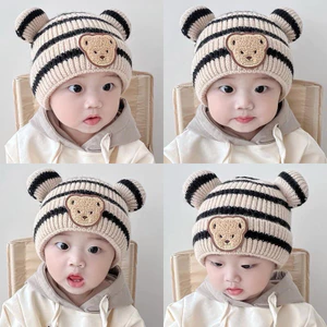 Mũ nón len gấu cute cho bé ấm áp mùa thu đông ( hot)