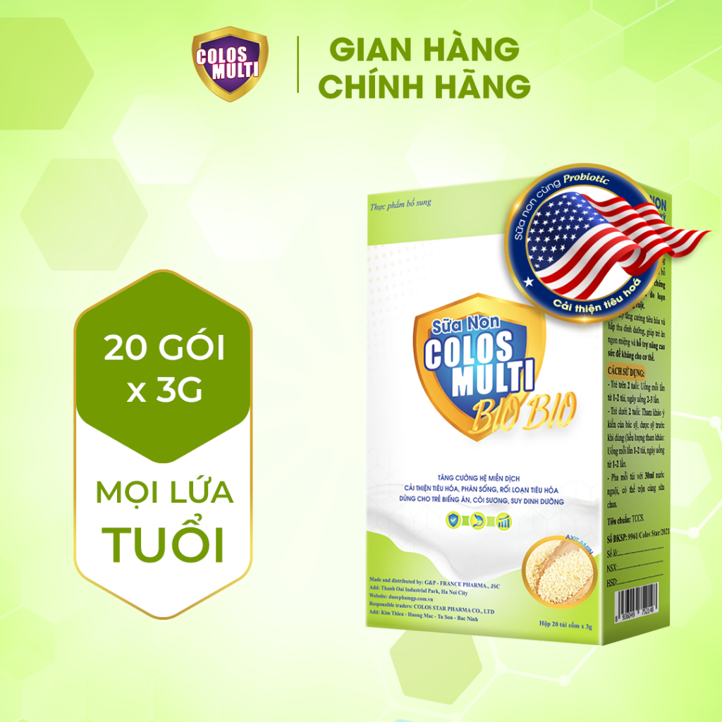 Colosmulti BioBio hộp 20 gói x 3g tăng cường, bảo vệ hệ tiêu hóa ...