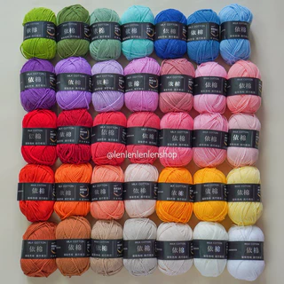 [Siêu rẻ] Len Milk Cotton Mác Đen 50g-len móc thú bông [Len Lẻn Lèn Len Shop]