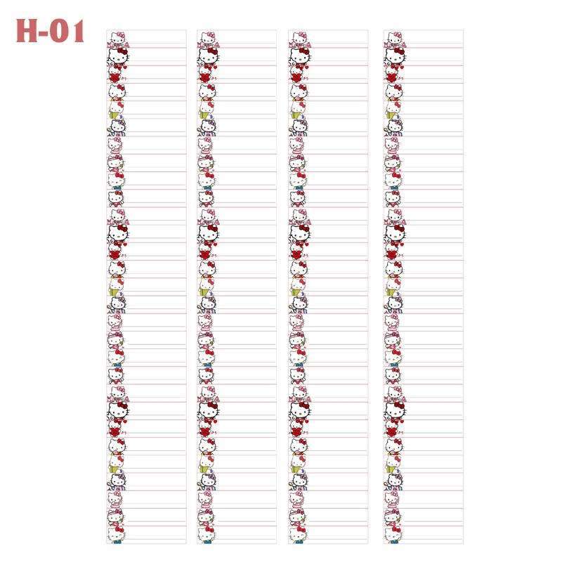 116 stickers nhãn Dán tên Hello Kitty lên dụng cụ học tập cho các bé ...
