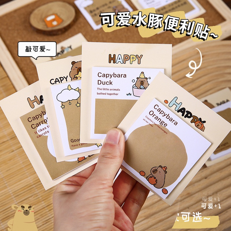 Giấy note mini cute, giấy ghi chú 30 tờ họa tiết Capybara dễ thương ...