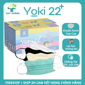 [Combo 500 Cái] Khẩu trang Cua Yoki 22+ kiểu dáng KF94, khẩu trang y tế con cua 4 lớp dày dặn