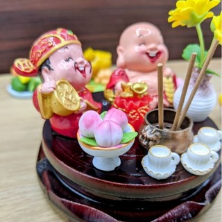 Đĩa xoài mini đất sét Nhật trang trí thờ cúng thần tài thổ địa mini