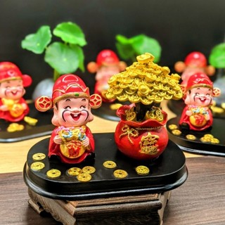 Bộ Tượng Thần Tài May Mắn Tiền Vàng Lộc Lá Dư Thừa