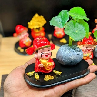 Bộ Tượng Thần Tài May Mắn Tiền Vàng Lộc Lá Dư Thừa