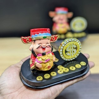 Bộ Tượng Thần Tài May Mắn Tiền Vàng Lộc Lá Dư Thừa