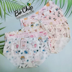 Quần lót nữ su trơn in các loại hình dễ thương size 43-55 kg không đường viền, kháng khuẩn 4 chiều 024