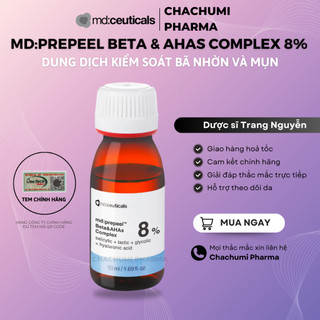 Peel da Md:ceuticals Prepeel Beta & AHAs Complex 8% 50ml kiểm soát nhờn, dầu mụn