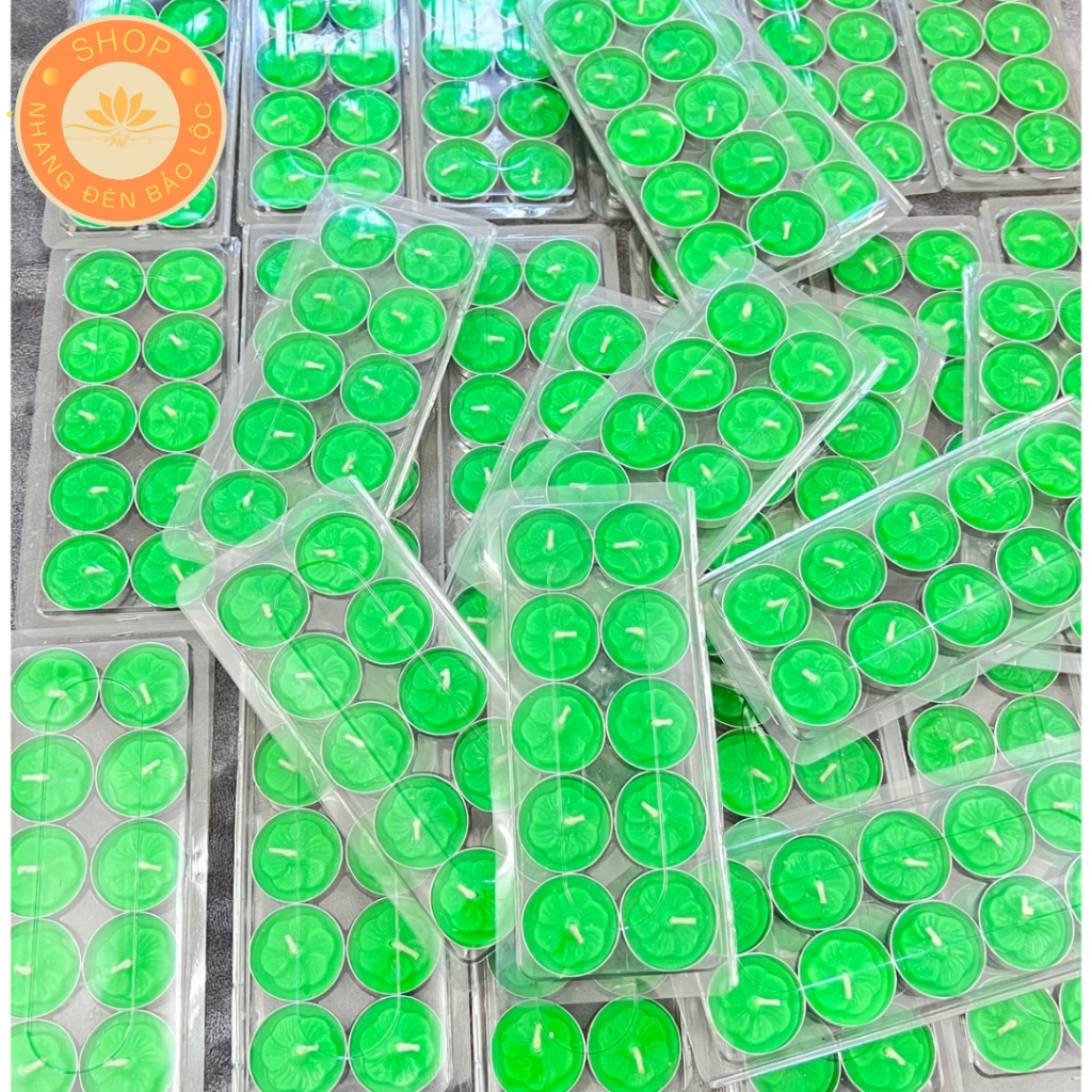 Nến vỉ teanight mầu Xanh,cúng Mụ,Đầy Tháng,Thôi Nôi,Lễ,Tết 10 nến-Nhang Đèn Bảo Lộc