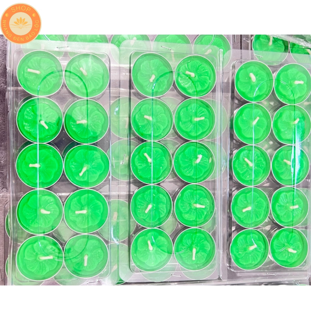 Nến vỉ teanight mầu Xanh,cúng Mụ,Đầy Tháng,Thôi Nôi,Lễ,Tết 10 nến-Nhang Đèn Bảo Lộc