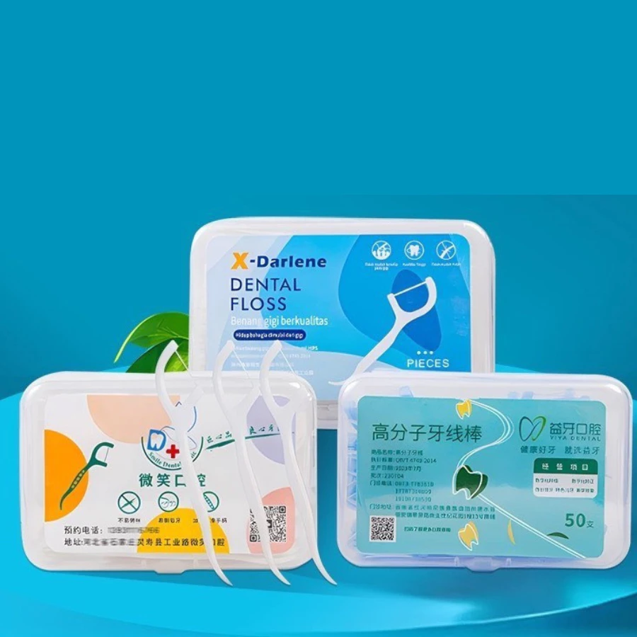 Combo 12 Hộp Tăm Chỉ, Mỗi Hộp 50 Chiếc Tăm Chỉ Nha Khoa Vệ Sinh Răng Miệng Tiệt Trùng Cao Cấp DENTAL FLOSSERS