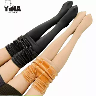Quần tất nữ lót lông giữ nhiệt màu da đen YUKI STORE dày đẹp mùa đông siêu ấm 1443