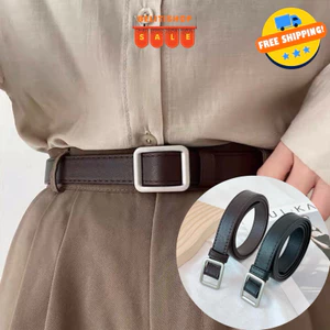 Dây thắt lưng Nịt Ulzzang mặt vuông không gài Belt nịt lưng khoá tự điều chỉnh phong cách Hàn Quốc