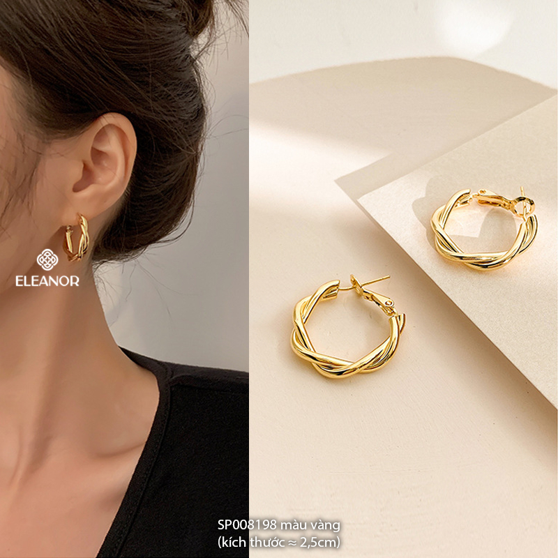 Bông tai nữ chuôi bạc 925 Eleanor Accessories khuyên tròn đa dạng phụ kiện trang sức khuyên tai 8195