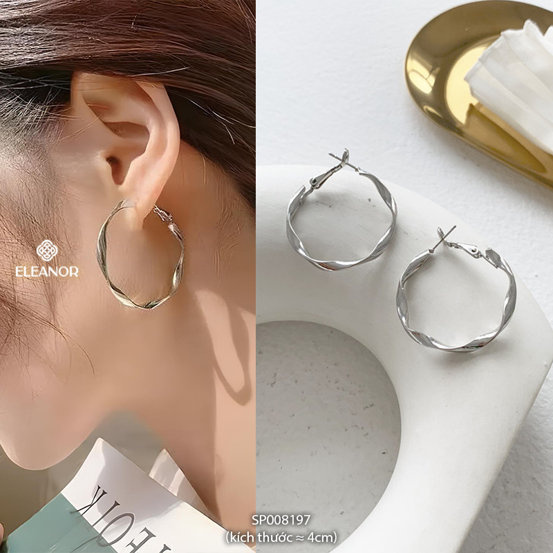 Ảnh Bông tai nữ chuôi bạc 925 Eleanor Accessories khuyên tròn đa dạng phụ kiện trang sức khuyên tai 8195 1